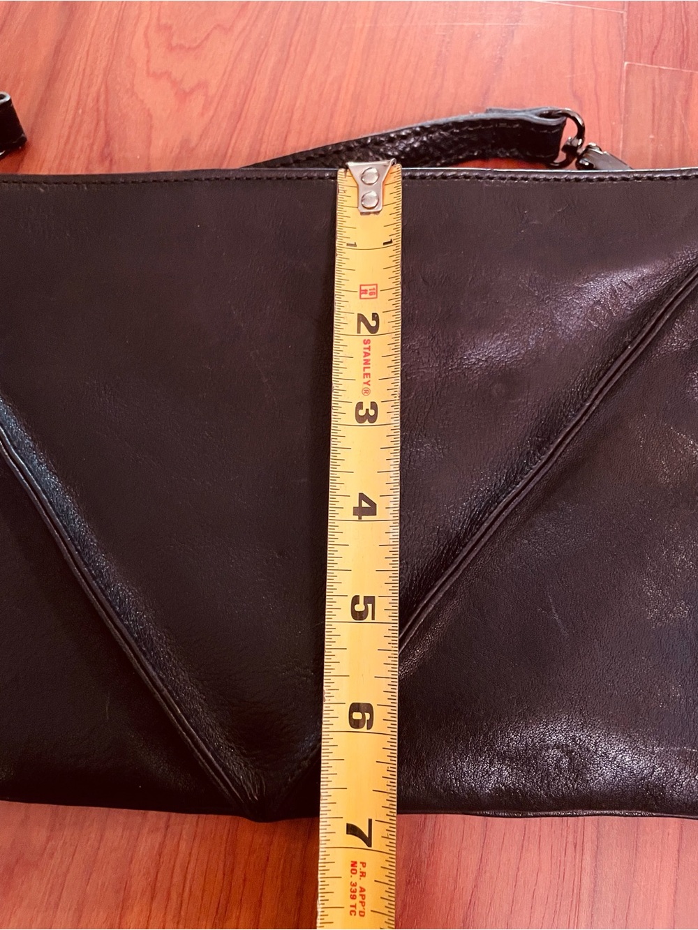 ELK Genuine Leather Handbag Black Crossbody Clutch Shoulder Bag Minimalist - Picture 8 of 9